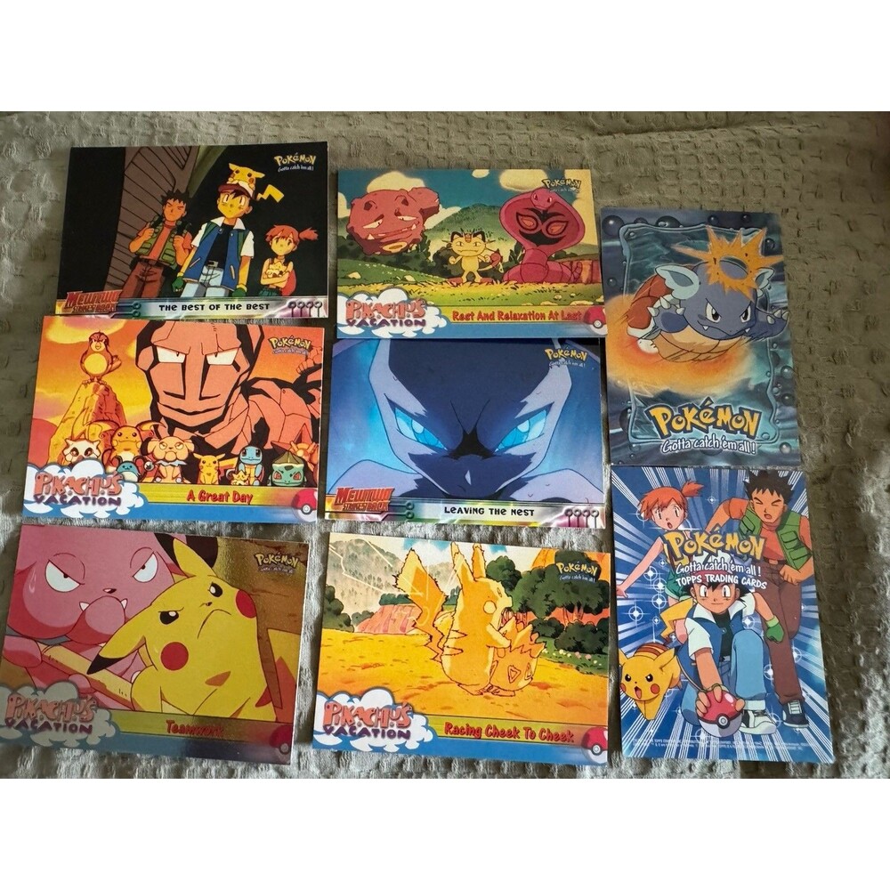 Lot Of 8 Vintage Topps 1999 Pokemon Movie Trading Cards